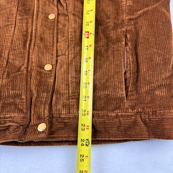 Me Jane Women's Faux Fur Lined Zip/Snap Button Brown Corduroy Jacket Size XL NWT - Picture 10 of 10